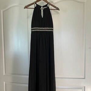 Elegant Black Halter Gown